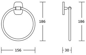 Aqualine RUMBA držiak uterákov kruh - chróm - 15,6x18,6x3 cm