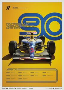 Umelecká tlač Formula 1 Decades - 90's Williams, (50 x 70 cm)