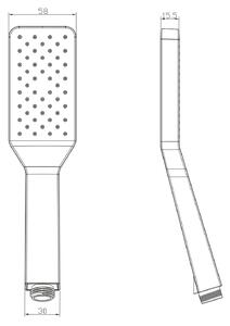 Sapho, Ručná sprcha so samočistiacim systémom, 240x60mm, ABS/chróm, 1204-30