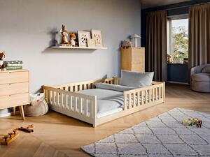 MAXMAX Detská Montessori posteľ z masívu borovice BETTY - 200x140 cm - PRÍRODNÁ