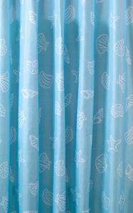 Aqualine Sprchový záves 180x200cm, polyester, modrá, mušle