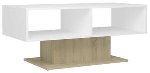 Konferenčný stolík biely a dubový 103,5x50x44,5 cm drevotrieska