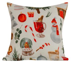 Obliečka na vankúš z mikrovlákna FESTIVE MAGIC 45x45 cm, biela