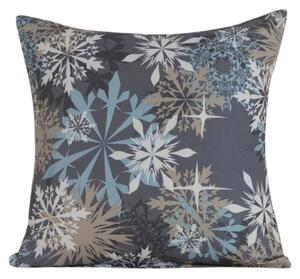 Obliečka na vankúš z mikrovlákna SNOWFLAKE 45x45 cm, modrosivý