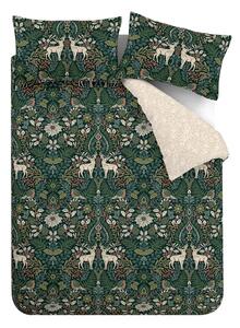 Tmavozeleno-krémové obliečky na dvojlôžko 200x200 cm Majestic Stag – Catherine Lansfield
