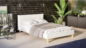 Krémová čalúnená dvojlôžková posteľ s roštom 140x200 cm Tina - Ropez
