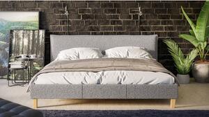 Sivá čalúnená dvojlôžková posteľ s roštom 180x200 cm Tina - Ropez