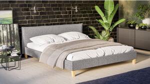Sivá čalúnená dvojlôžková posteľ s roštom 180x200 cm Tina - Ropez