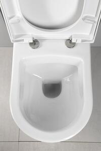 Závesné WC NERA s podomietkovou nádržkou a tlačidlom Schwab, biela