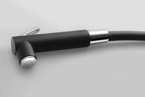 Sapho, Nástenný ventil s ručnou bidetovou sprškou a bezpečnostnou poistkou, guľatý, čierna matná, SG107NE