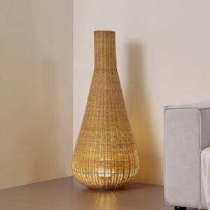 Lucande stojaca lampa Takeo, ratan, výška 115 cm, E27