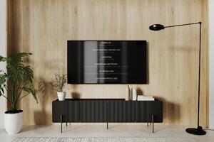 TV stolík Malmi 200 cm - čierny mat / čierna