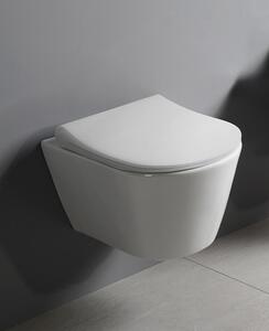 Sapho, AVVA SHORT závesná WC misa, Rimless, 35,5x49cm, biela, 200114