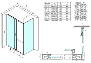 Gelco, SIGMA SIMPLY sprchové dvere posuvné 1100mm, číre sklo, GS1111