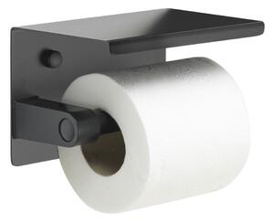 Gedy Držiak toaletného papiera s poličkou, čierna matná