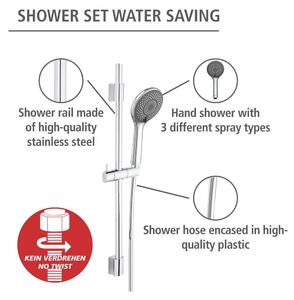 Sprchový set z nerezovej ocele v lesklej striebornej farbe 70 cm Water Saving – Wenko