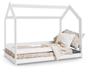 Detská domčeková posteľ so zábranou 160x80 Valena - biela