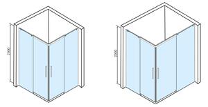 Polysan ALTIS LINE BLACK štvorcový sprchovací kút 800x800 mm, rohový vstup, číre sklo