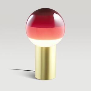 Stolová lampa MARSET Dipping Light, výška 22 cm, červená/mosadz, Červená, Obývacia izba / jedáleň, Sklo, Dizajn, Stojacie svietidlo