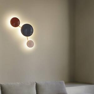 MARSET LED nástenné svetlo Caramel, hnedá, Ø 28 cm, TRIAC, sklo, Hnedá / hrdzavá, Obývacia izba / jedáleň, Sklo, Dizajn, Nástenné svietidlo