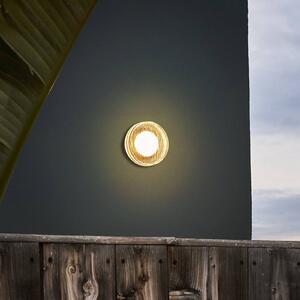 MARSET LED vonkajšie nástenné svietidlo Roc, Ø 14 cm, biela/priehľadná, Biela / opálová, Hliník, Dizajn, Nástenné svietidlo