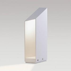 MARSET LED podstavcová lampa Domus, výška 37 cm, biela, hliník, Biela / opálová, Hliník, Dizajn, Vonkajčie stĺpové osvetlenie