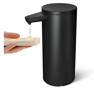 Matne čierny bezdotykový oceľový dávkovač mydla 414 ml – simplehuman