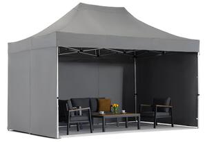 Antracitový expresný záhradný stan Manta 3 x 4,4 m so závesmi Garden Point
