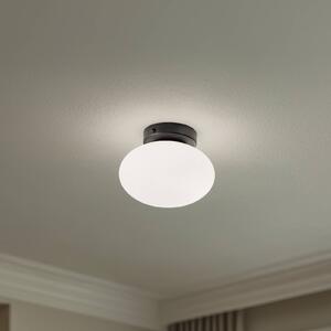 Stropné svietidlo Ufo, čierne/biele, Ø 18 cm, sklo, G9, Biela / opálová, Obývacia izba / jedáleň, Sklo, Moderný, Závesné svietidlo