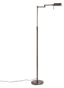 Dizajnová stojaca lampa tmavý bronz vrátane LED s dotykovým stmievačom - Notia