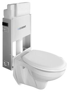 Aqualine Závesné WC Taurus s podomietkovou nádržkou a tlačidlom Geberit, biela