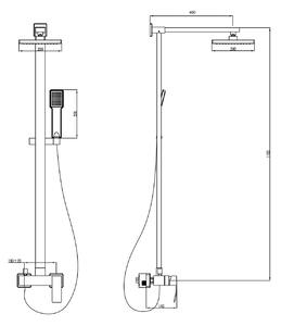 Sapho, GINKO sprchový stĺp s batériou, chróm, 1101-43