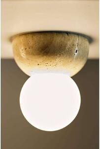 Nástenné svetlo Globen Lighting Torrano, béžová, Ø 13 cm, IP44, Krémová / jantárovo žltá, Obývacia izba / jedáleň, Kameň, Dizajn, Nástenné svietidlo