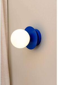 Globen Lighting Nástenné svetlo ART DECO, modrá/biela, Ø 16 cm, IP44, Modrá, Obývacia izba / jedáleň, kov, Dizajn, Nástenné svietidlo