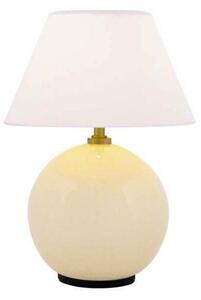Globen Lighting Akumulátorová stolová lampa IRIS, krémová, výška 23 cm, Krémová / jantárovo žltá, Obývacia izba / jedáleň, Textil / látka / hodváb, Vintage, Stojacie svietidlo