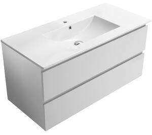 CERANO - Kúpeľňová skrinka Carole + keramické umývadlo Todo - biela matná - 100x49,8x46 cm