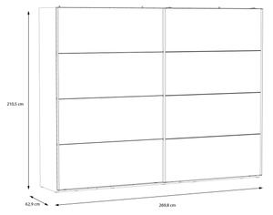 Šatníková skriňa so zrkadlom OREN 270x210 cm dub artisan