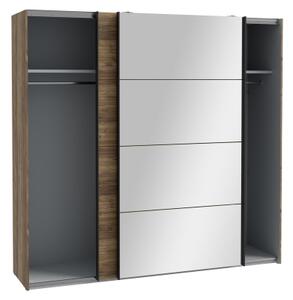 Šatníková skriňa so zrkadlom OREN 220x210 cm dub artisan