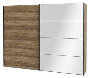 Šatníková skriňa so zrkadlom OREN 270x210 cm dub artisan