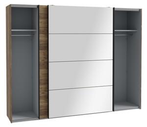 Šatníková skriňa so zrkadlom OREN 270x210 cm dub artisan