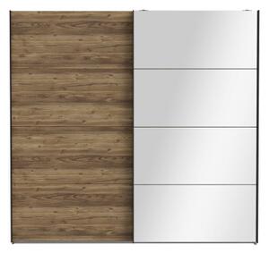 Šatníková skriňa so zrkadlom OREN 220x210 cm dub artisan