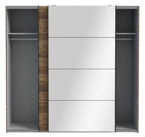 Šatníková skriňa so zrkadlom OREN 220x210 cm dub artisan