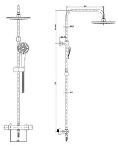 Aqualine, SKY sprchový stĺp s termostatickou batériou, guľatý, chróm, 1202-18