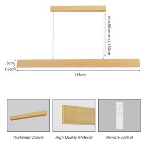 Brilagi - stmievateľný LED luster na lanku SLIMLINE LED/40W/230V 3000-6000K dubový dekor + diaľkové ovládanie