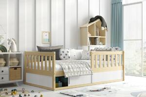 Detská posteľ s úložným priestorom SMART 160x80 cm - prírodná