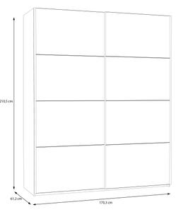 Šatníková skriňa KARO 170x210 cm biela