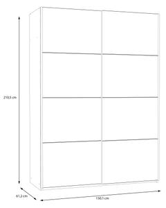 Šatníková skriňa KARO 150x210 cm biela/dub artisan