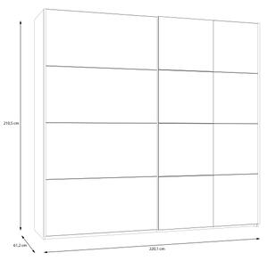 Šatníková skriňa so zrkadlom ODEN 220x210 cm béžová
