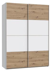Šatníková skriňa KARO 150x210 cm biela/dub artisan