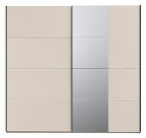 Šatníková skriňa so zrkadlom ODEN 220x210 cm béžová